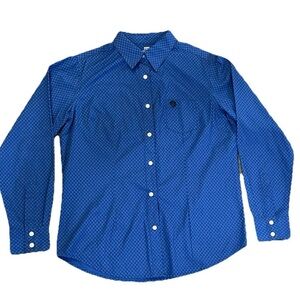 Wrangler George Strait For Her Royal Blue Polka Dot Button-Down Shirt